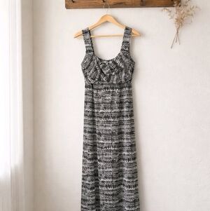 Max Studio Black & White Patterned Sleeveless Maxi Dress Size Medium
